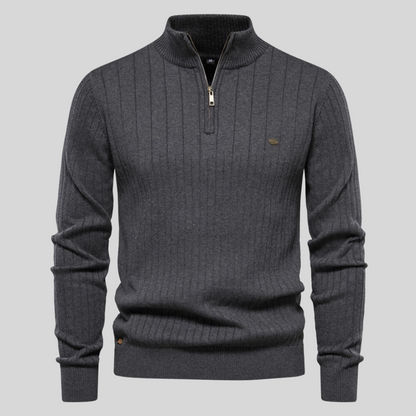 Kurt™ - Strikket sweater med lynlås