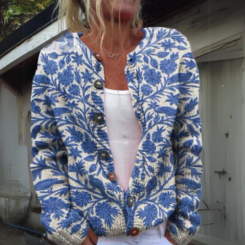 Liva ™ | Stilfuld cardigan med blomsterprint