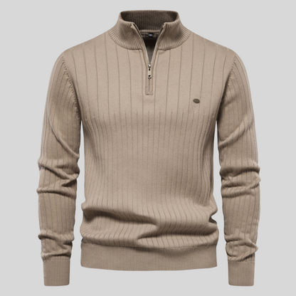 Kurt™ - Strikket sweater med lynlås