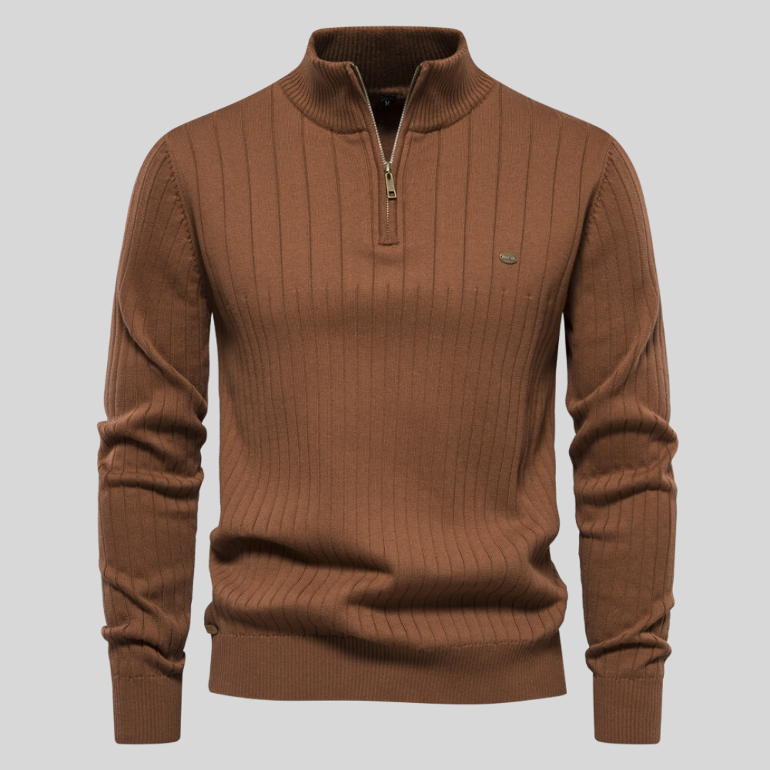 Kurt™ - Strikket sweater med lynlås