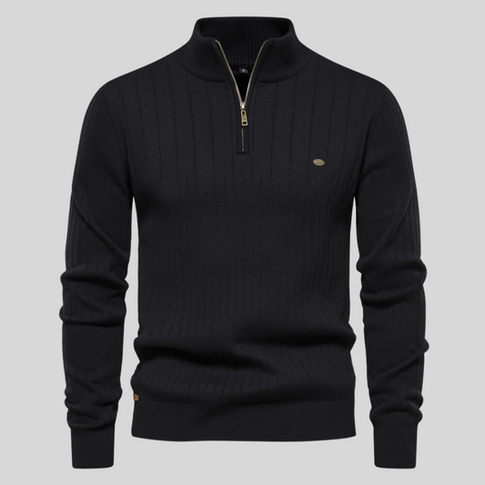 Kurt™ - Strikket sweater med lynlås