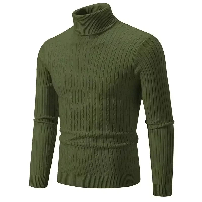 Laurits | Elegant kabelstrikket rullekravesweater