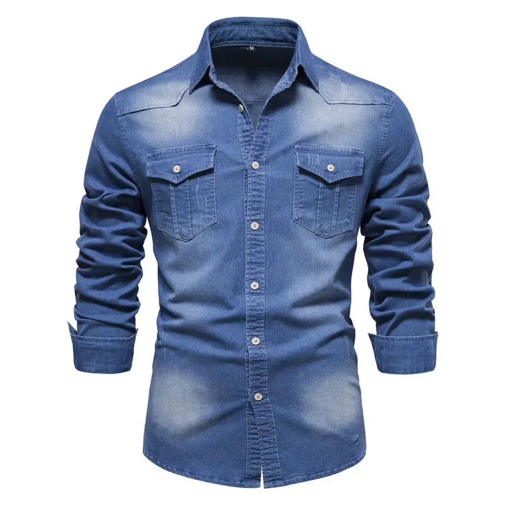 Jørgen Premium Denim Bluse: Klassisk stil med moderne komfort