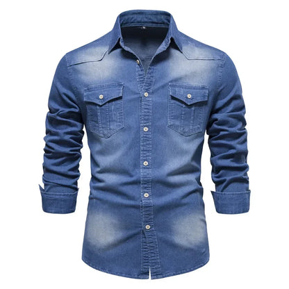 Jørgen Premium Denim Bluse: Klassisk stil med moderne komfort