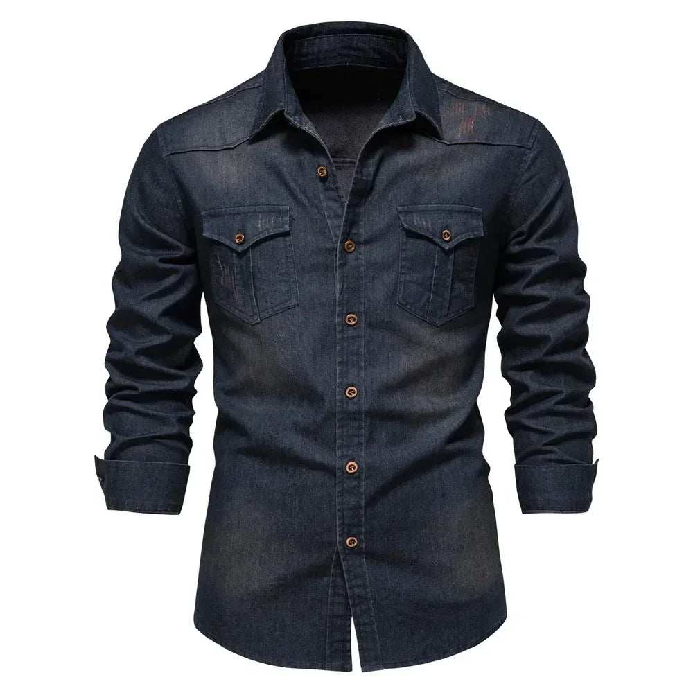 Jørgen Premium Denim Bluse: Klassisk stil med moderne komfort