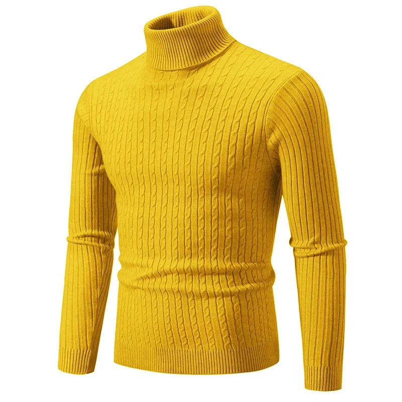 Laurits | Elegant kabelstrikket rullekravesweater