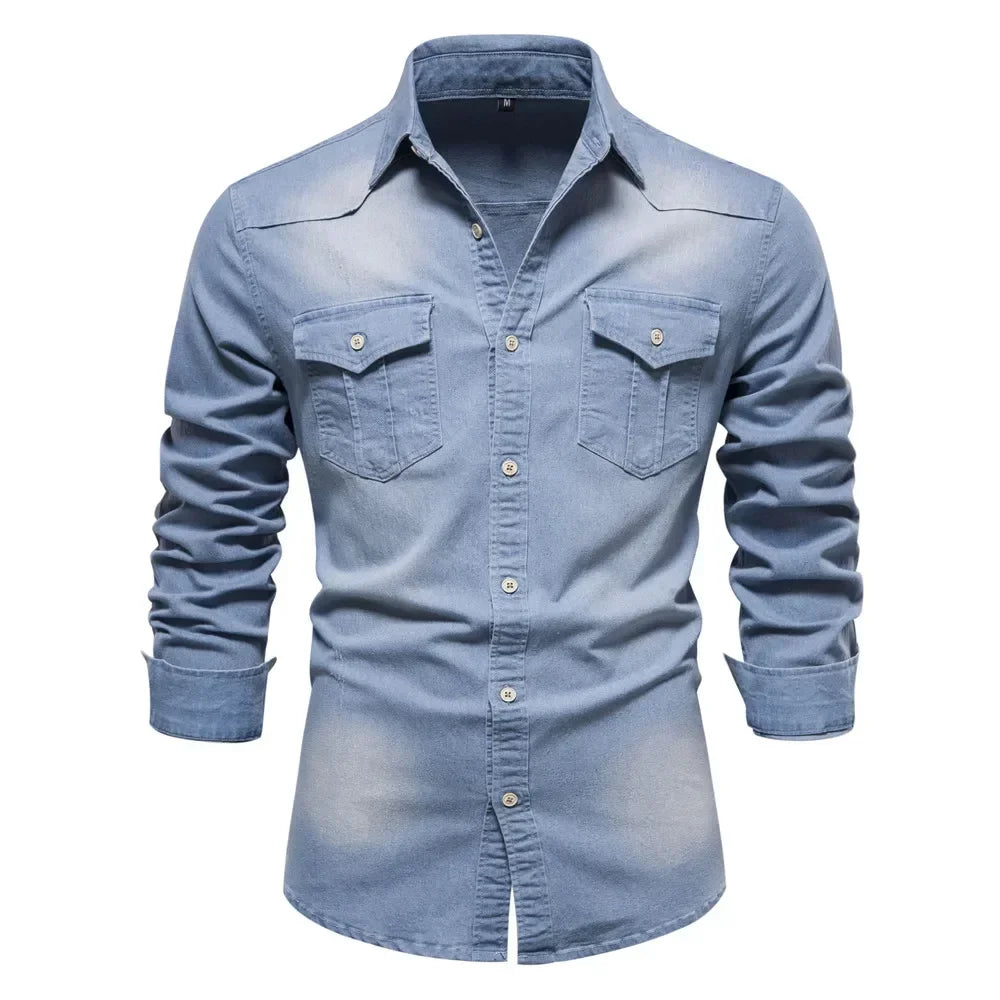 Jørgen Premium Denim Bluse: Klassisk stil med moderne komfort