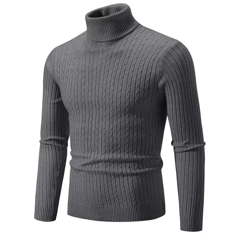 Laurits | Elegant kabelstrikket rullekravesweater