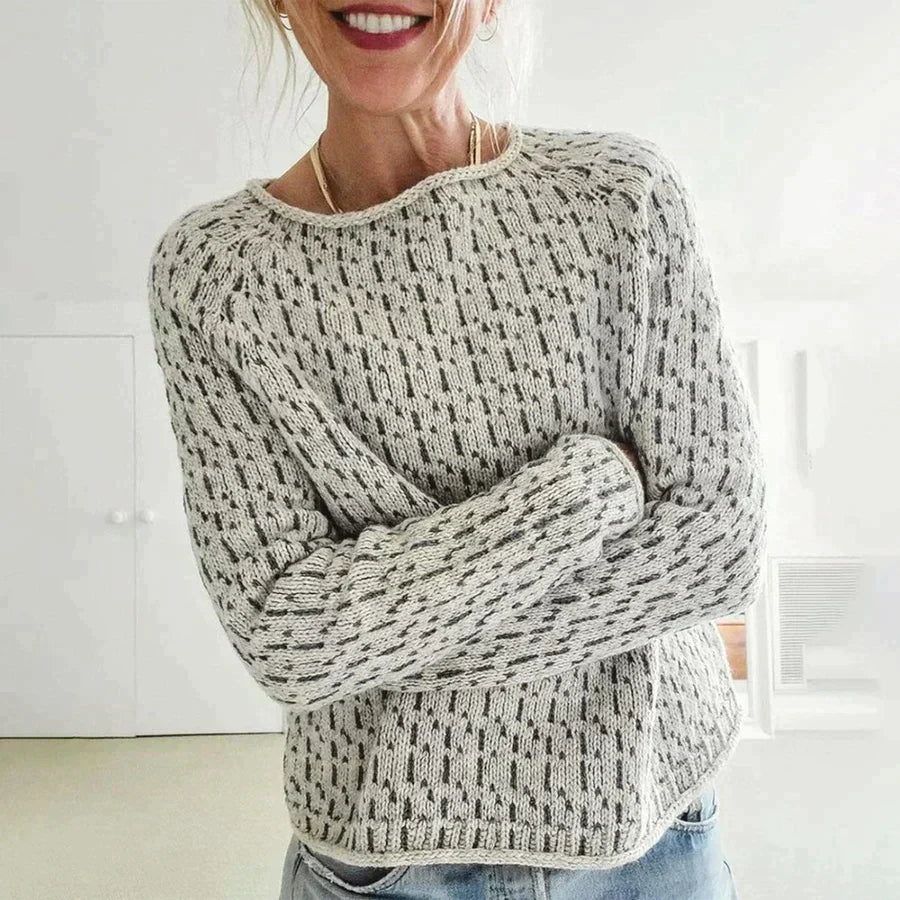 Otilia - Elegant grå sweater med bådudskæring